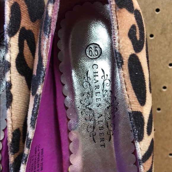 Charles Albert Leopard Print Platform Heels sz 6.5 - Picture 5 of 8